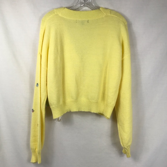 WITTY FOX Cardiganan Sweater w/Flower Sleeves and Pearl Buttons XL - Picture 7 of 7